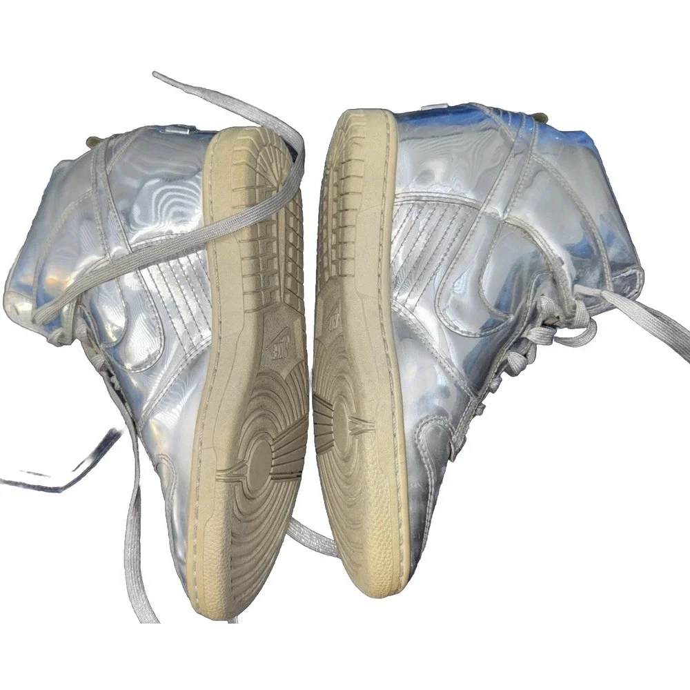 Nike‎ Dunks Sky Hi Hidden Wedge Heel Liquid Silver Womens size 7.5